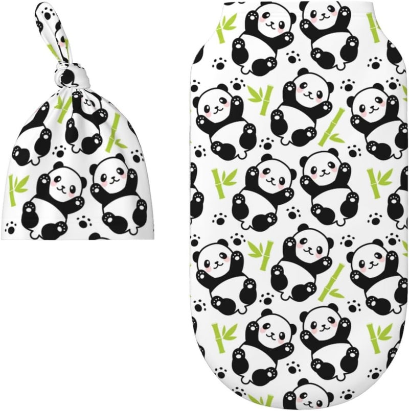 Figtihw Panda Swaddle Blankets Newborn Receiving Blanket Baby Swaddle Wrap Soft Sleeping Sack for Baby Girls Boys - Image 2